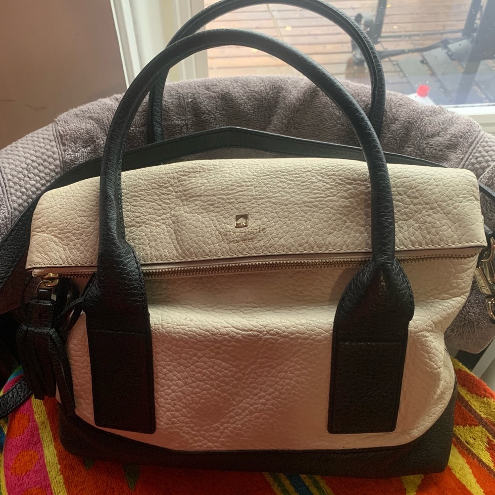 Kate Spade Black & off White Cowhide Leather Purse